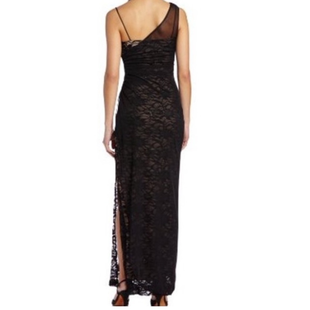 Long Black/tan floor length sequined lace dress - Picture 2 of 10